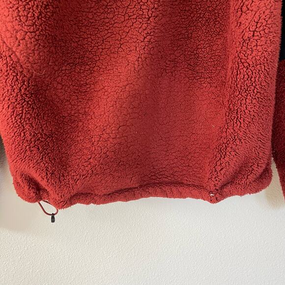 The North Face Red 1/4 Zip Sherpa Fleece Pullover Hood (S Mens) - Picture 7 of 8
